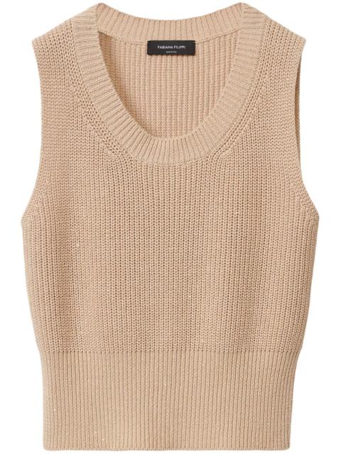 ribbed trim vest