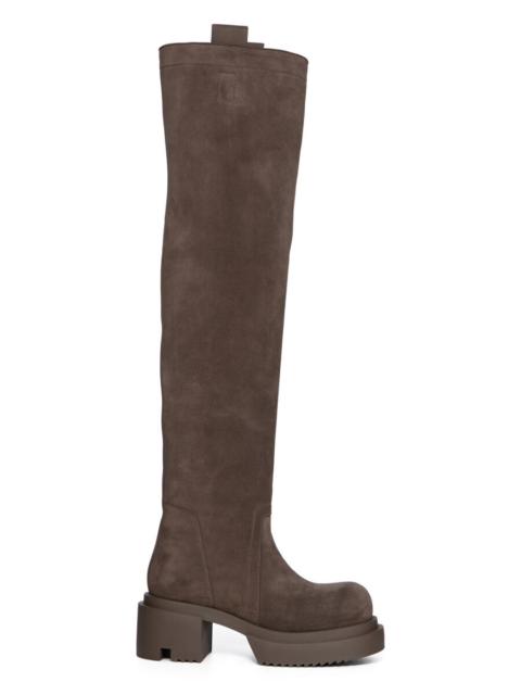 Wader Bogun suede over-the-knee platform boots Chocolate