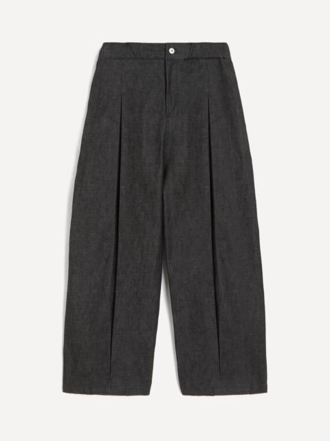 Box Pleat Denim Trousers