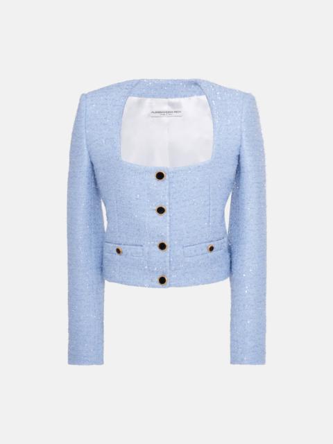 SEQUIN TWEED SQUARE NECK JACKET
