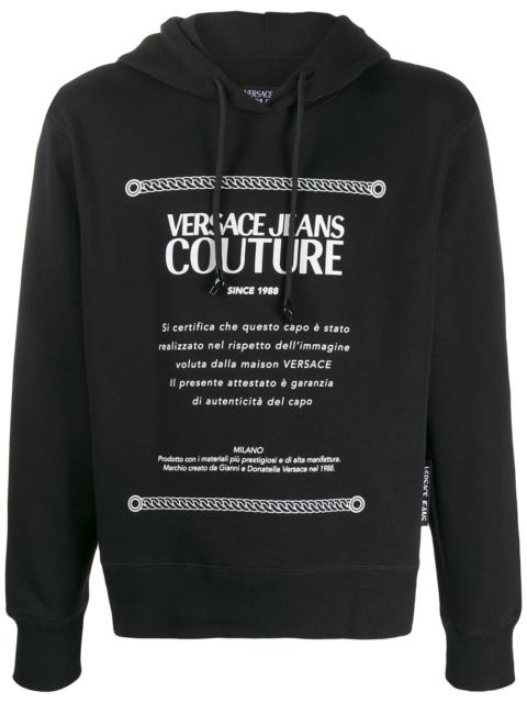 graphic-print logo hoodie