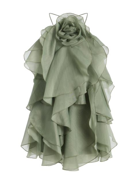Pandorea Layered Organza Mini Dress green