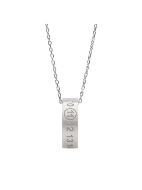 number reference silver necklace