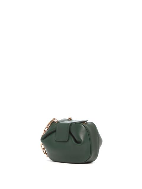 Soft Demi Clutch with Chain in English Green & Fluorescent Green Nappa Leather