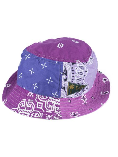 Kapital Bandana Patchwork Short Brim Bucket Hat Light Purple