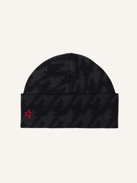 Houndstooth Merino Wool Beanie