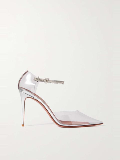 Ursina crystal-embellished floral-print satin pumps