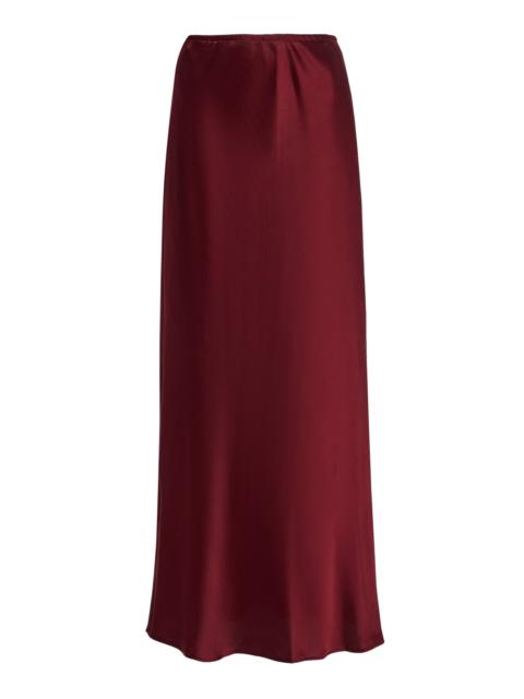 Barb Satin Maxi Skirt burgundy