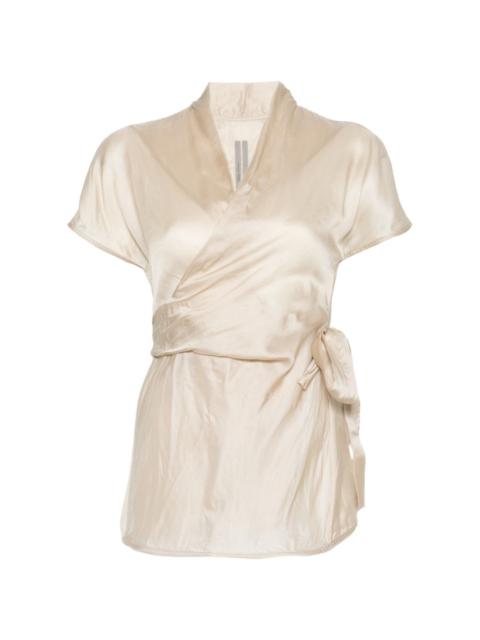 tie-waist V-neck blouse