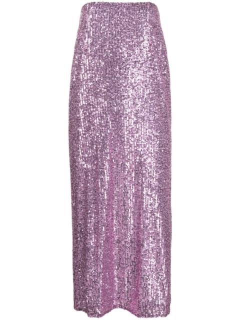 high-waist sequinned maxi skirt