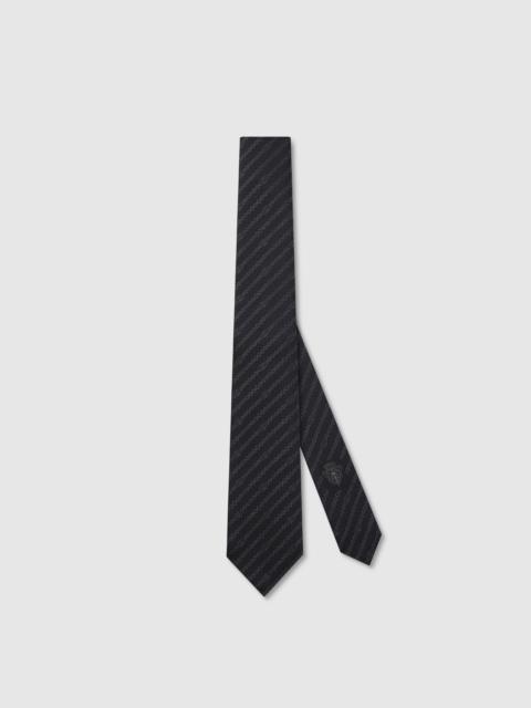 Interlocking G chain silk tie