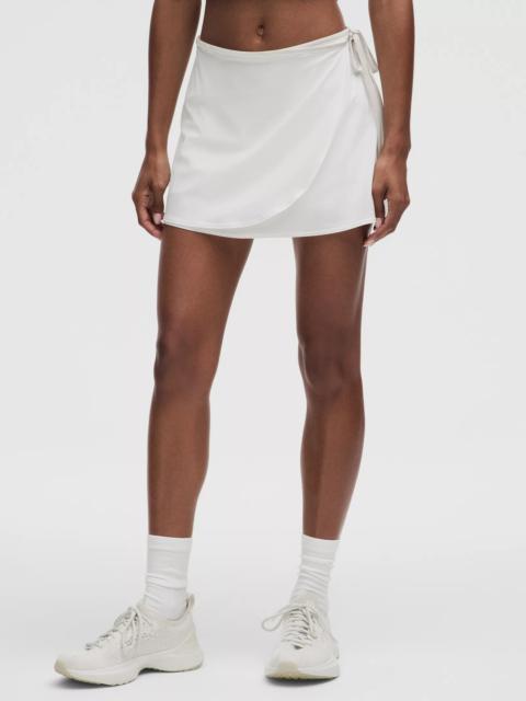 Wrap-Front Mid-Rise Tennis Skirt