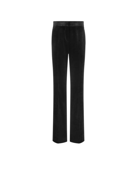 COTTON VELVET TAILORED STRAIGHT PANTS