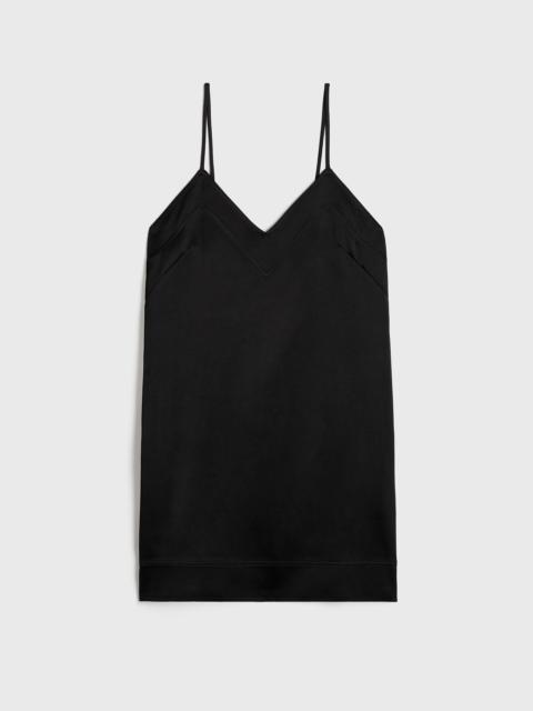Contrast satin cami dress black