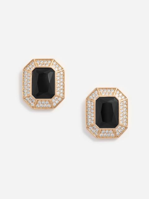 Black Crystal Encrusted Earrings