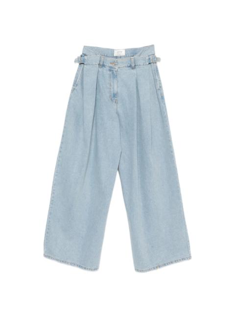 System Pleated Button-fastening Jeans