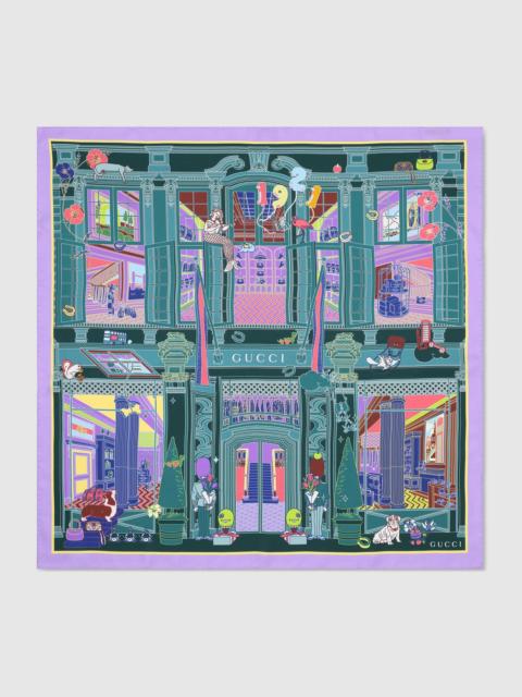 Printed silk twill carré