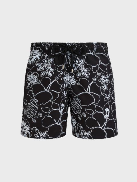 MEN SWIM SHORTS TROPICAL TURTLES INK
