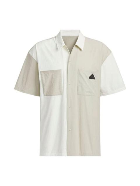 adidas Casual Shirt Asia Sizing 'Beige White' JI9814