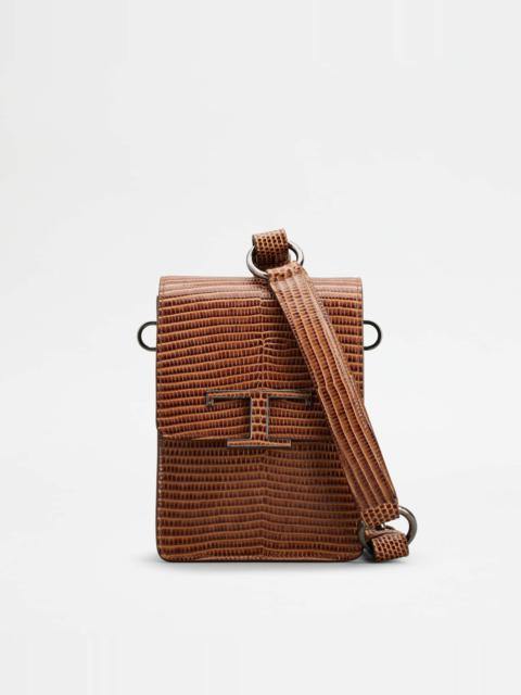 T TIMELESS BAG IN LEATHER MICRO - BROWN