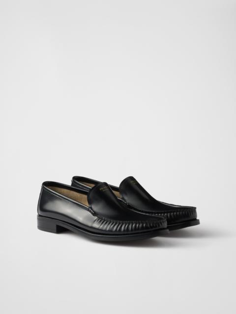 Brushed leather loafers