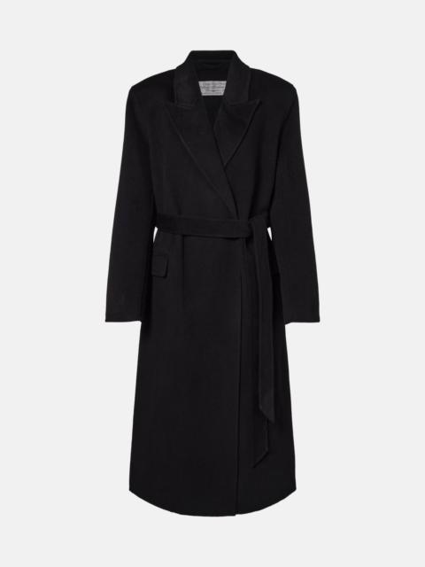 Wool and cashmere wrap coat