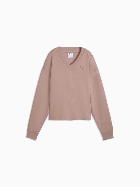 PUMA Elevated Essentials Women's V-Neck Sweatshirt