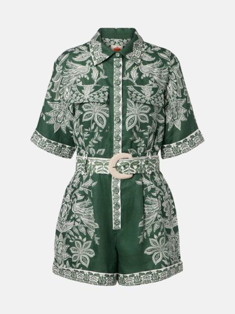 Miranda printed linen romper