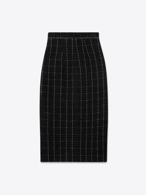SKIRT 76 BLACK BOUCLÉ CHECK