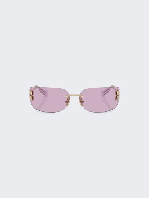 Rimless Logo Sunglasses Pink And Gold
