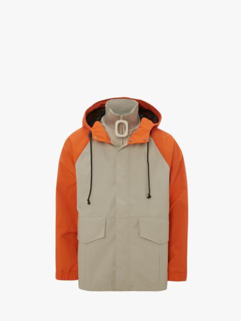 SHORT COLOURBLOCK PARKA JACKET