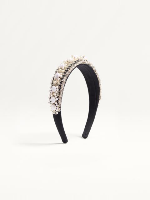 VALENTINO WOOL AND SILK HEADBAND WITH EMBROIDERY