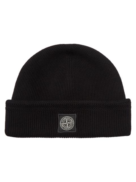 Stone Island Compass Logo-appliquéd Ribbed Cotton-knit Beanie