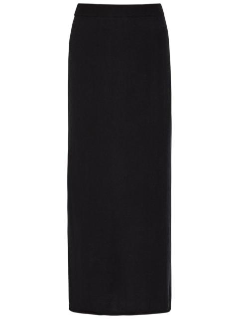 Lisa Yang Charlotta Cotton and Cashmere-blend Midi Skirt