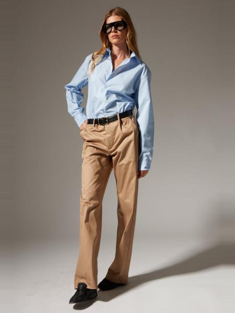 KHAKI STRAIGHT LEG TROUSERS