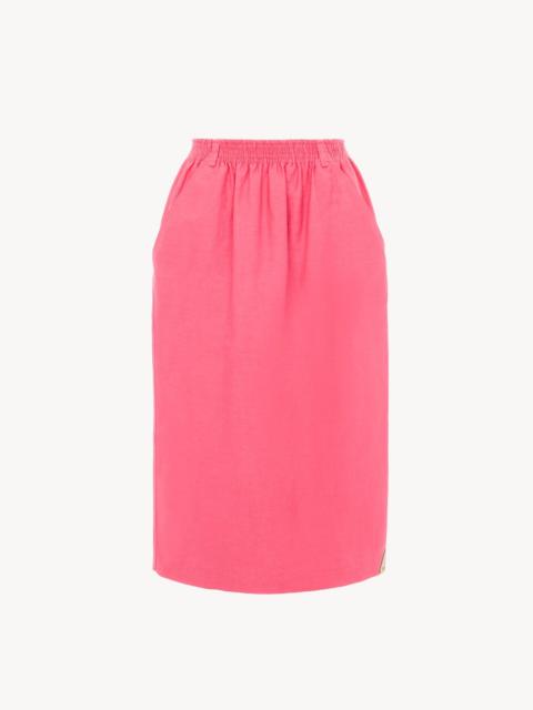 MIDI PENCIL SKIRT IN COTTON-MIX GABARDINE