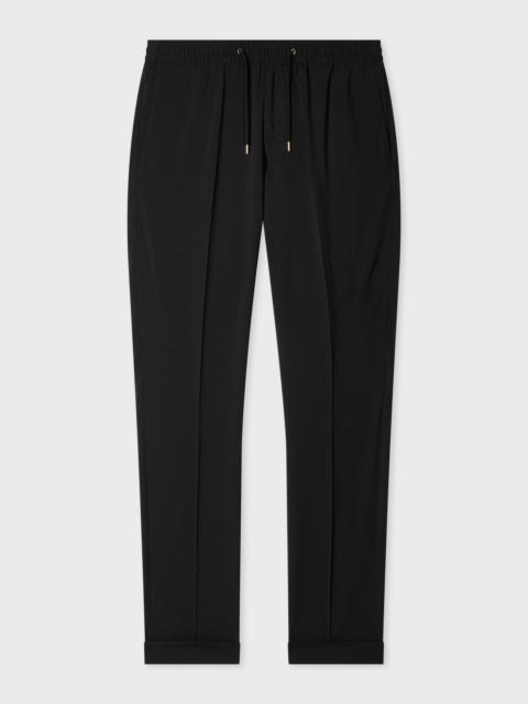 Slim-Fit Wool Seersucker Drawstring Trousers
