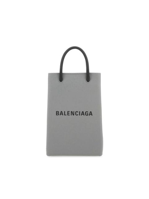 logo-print leather phone case