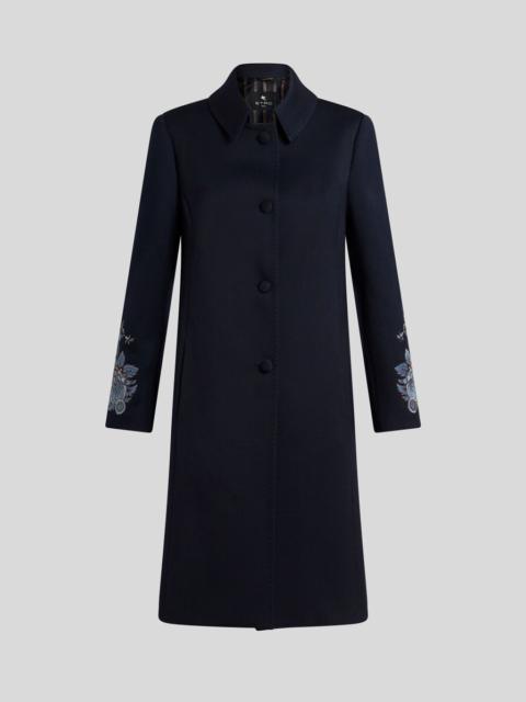 GABARDINE COAT WITH EMBROIDERY