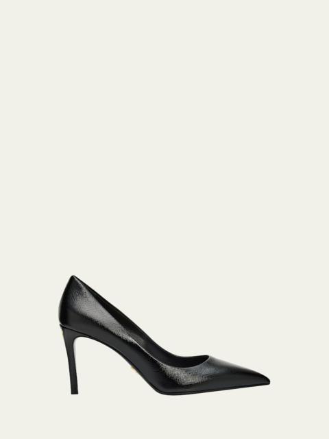 85mm Vernice Saffiano Leather Pumps