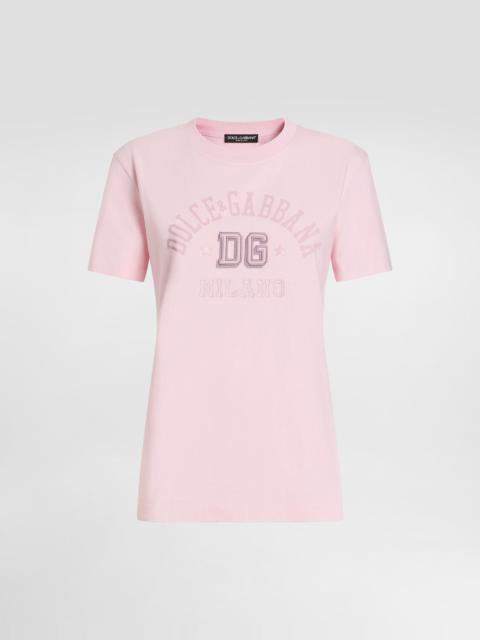 Oversize jersey T-shirt with raised DG logo embroidery