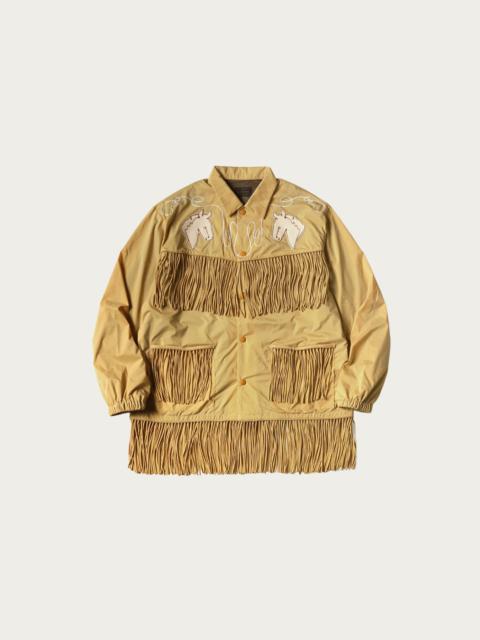 Stretch Nylon Fringed Coach JKT - Mustard