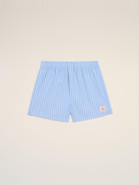 BLUE COTTON STRIPES SHORT