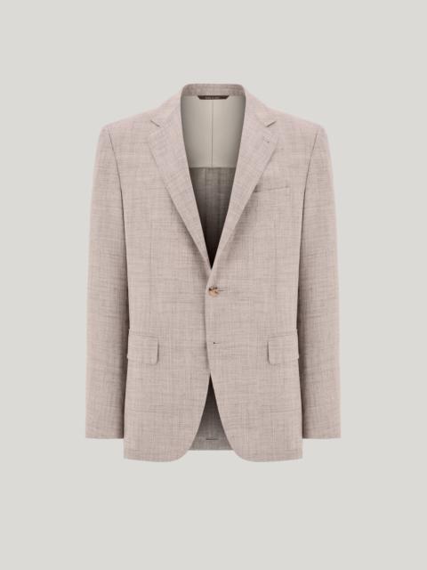 BEIGE WOOL, SILK AND LINEN MODERN-FIT JACKET