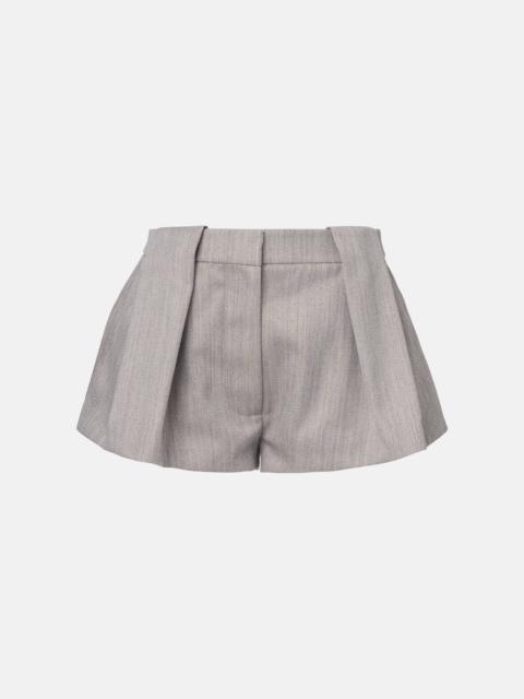 High-rise wool-blend shorts