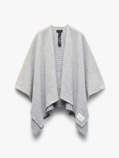 Joni Waffle-Knit Wool Poncho
