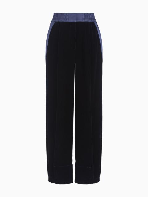 Straight-cut velvet trousers