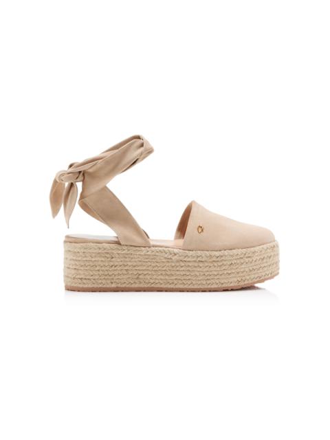 Velour Platform Espadrilles neutral