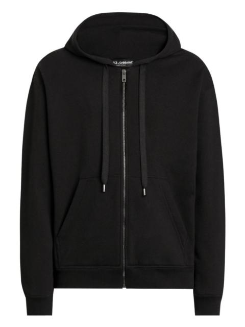 zip appliqué hoodie