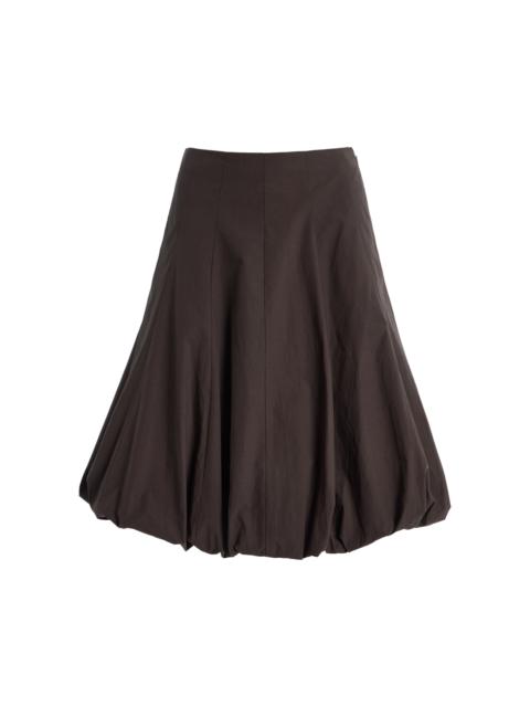 Kyra Rumpled Cotton Midi Skirt brown